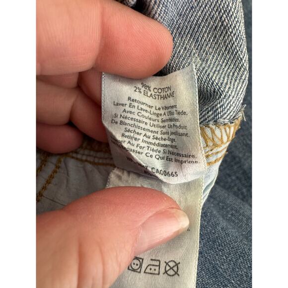 Eddie Bauer Jeans Womens 18T 18 Tall Medium Blue Distressed Straight Button Fly - Picture 9 of 14